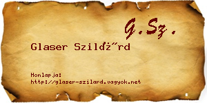 Glaser Szilárd névjegykártya